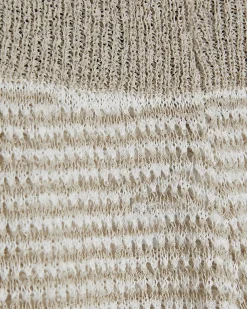 Petite Beige Striped Knitted Trousers