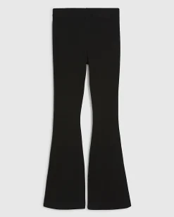 Petite Black High Waisted Flared Leggings
