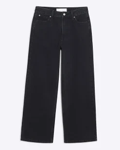 Petite Black Relaxed Straight Jeans
