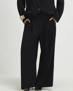 Petite Black Wide Leg Trousers