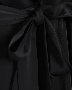 Petite Black Wrap Front Mini Dress