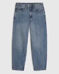 Petite Blue Barrel Leg Jeans