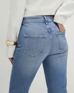 Petite Blue Cropped Flared Jeans
