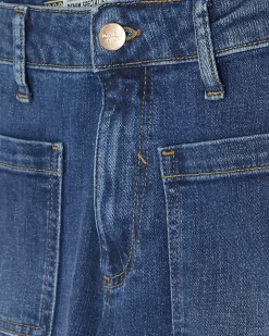 Petite Blue High Waisted Relaxed Flare Jeans