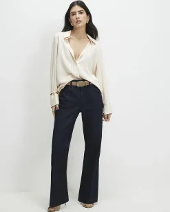 Petite Blue Mid Rise Bootcut Jeans