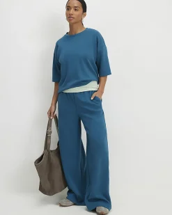 Petite Blue Premium Wide Leg Joggers