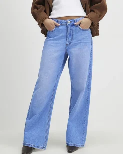 Petite Blue Relaxed Straight Leg Jeans