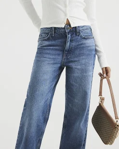 Petite Blue Relaxed Straight Jeans