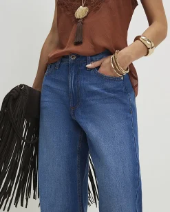 Petite Blue Relaxed Straight Jeans