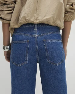 Petite Blue Relaxed Straight Leg Jeans