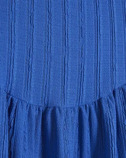 Petite Blue Textured Midi Dress