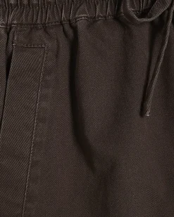 Petite Brown Denim Elastic Tapered Trousers