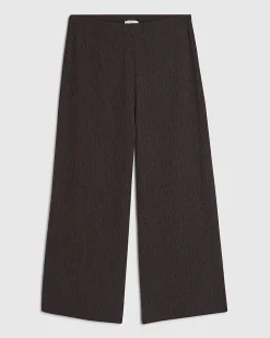 Petite Brown Pull On Textured Culottes