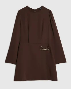 Petite Brown Snaffle Detail Mini Dress