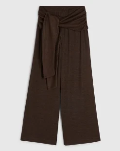 Petite Brown Tie Waist Trousers