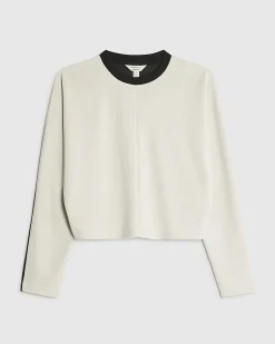 Petite Cream Colour Block Batwing Sweatshirt