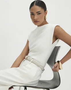Petite Cream Fitted Knit Sleeveless Top
