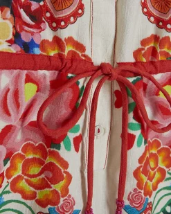Petite Cream Floral Collared Playsuit