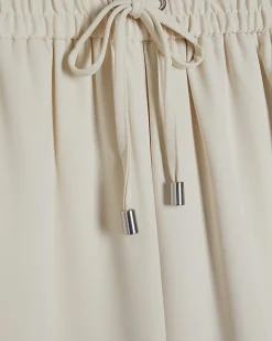 Petite Cream Wide Leg Tailored Joggers