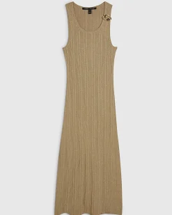 Petite Gold Knitted Maxi Dress
