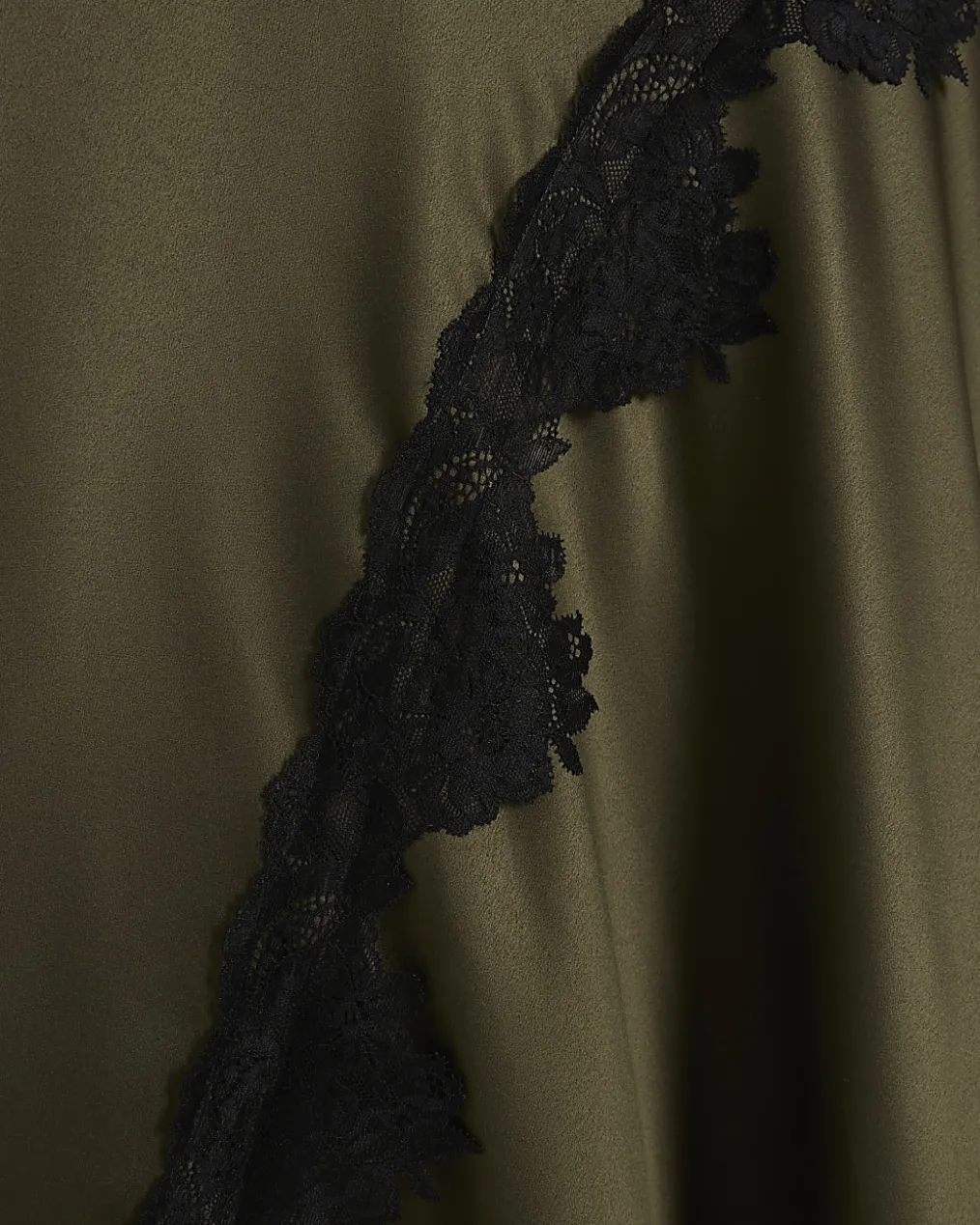 Petite Khaki Lace Hybrid Drape Maxi Dress