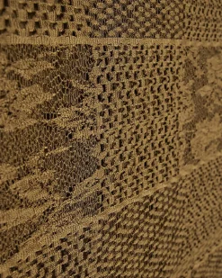Petite Khaki Lace Midi Skirt