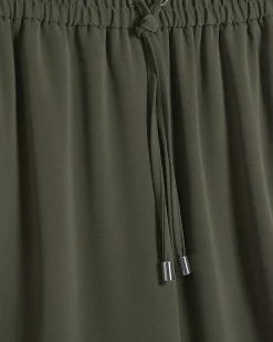 Petite Khaki Wide Leg Smart Joggers