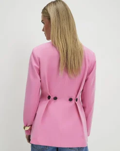 Petite Pink Cinch Back Blazer