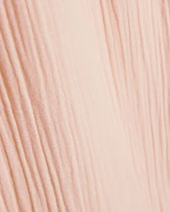 Petite Pink Crinkle Wide Leg Trousers