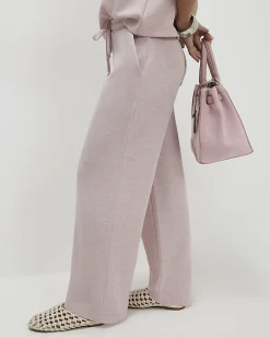 Petite Pink Metallic Wide Leg Trousers