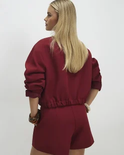 Petite Red Belted Shorts