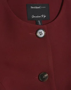 Petite Red Sleeveless Button Detail Waistcoat