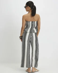 Petite White Stripe Culottes