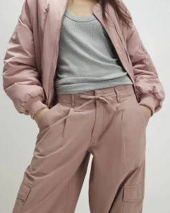 Pink Barrel Leg Cargo Trousers