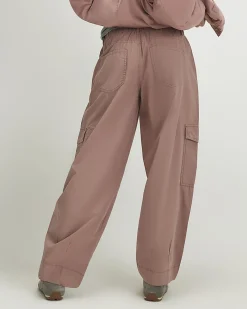 Pink Barrel Leg Cargo Trousers