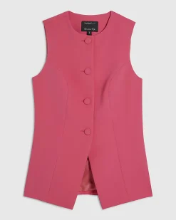 Pink Button Detail Waistcoat