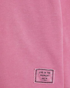 Pink Cotton Blend Burnout Sweatshirt