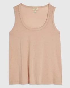 Pink Cotton Blend Burnout Tank Top