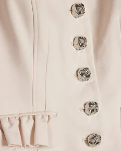 Pink Cotton blend Frill Pocket Waistcoat