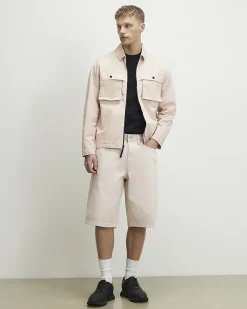 Pink Cotton Blend Regular Fit Zip Jacket