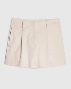 Pink Cotton Blend Tailored Shorts