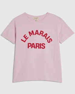 Pink Cotton Le Marais Slogan T-shirt