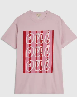 Pink Cotton Oui Oui Graphic T-Shirt