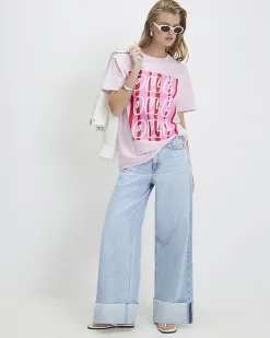 Pink Cotton Oui Oui Graphic T-Shirt