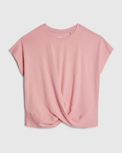 Pink Cotton Twist Front T-shirt