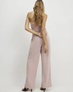 Pink 3D Flower Bandeau Jumpsuit