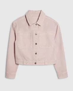 Pink Denim Pocket Front Jacket
