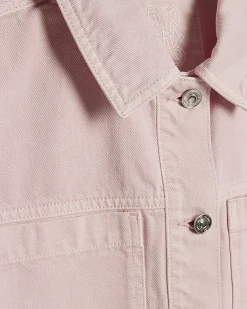 Pink Denim Pocket Front Jacket