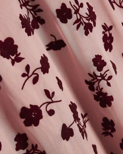 Pink Devore Maxi Skirt