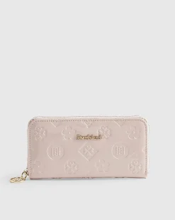 Pink Embossed Monogram Patent Purse